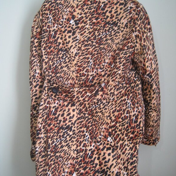 WORTHINGTON Stretch Women's XL Leopard Print Above the Knee Button Lined Coat - Picture 3 of 7